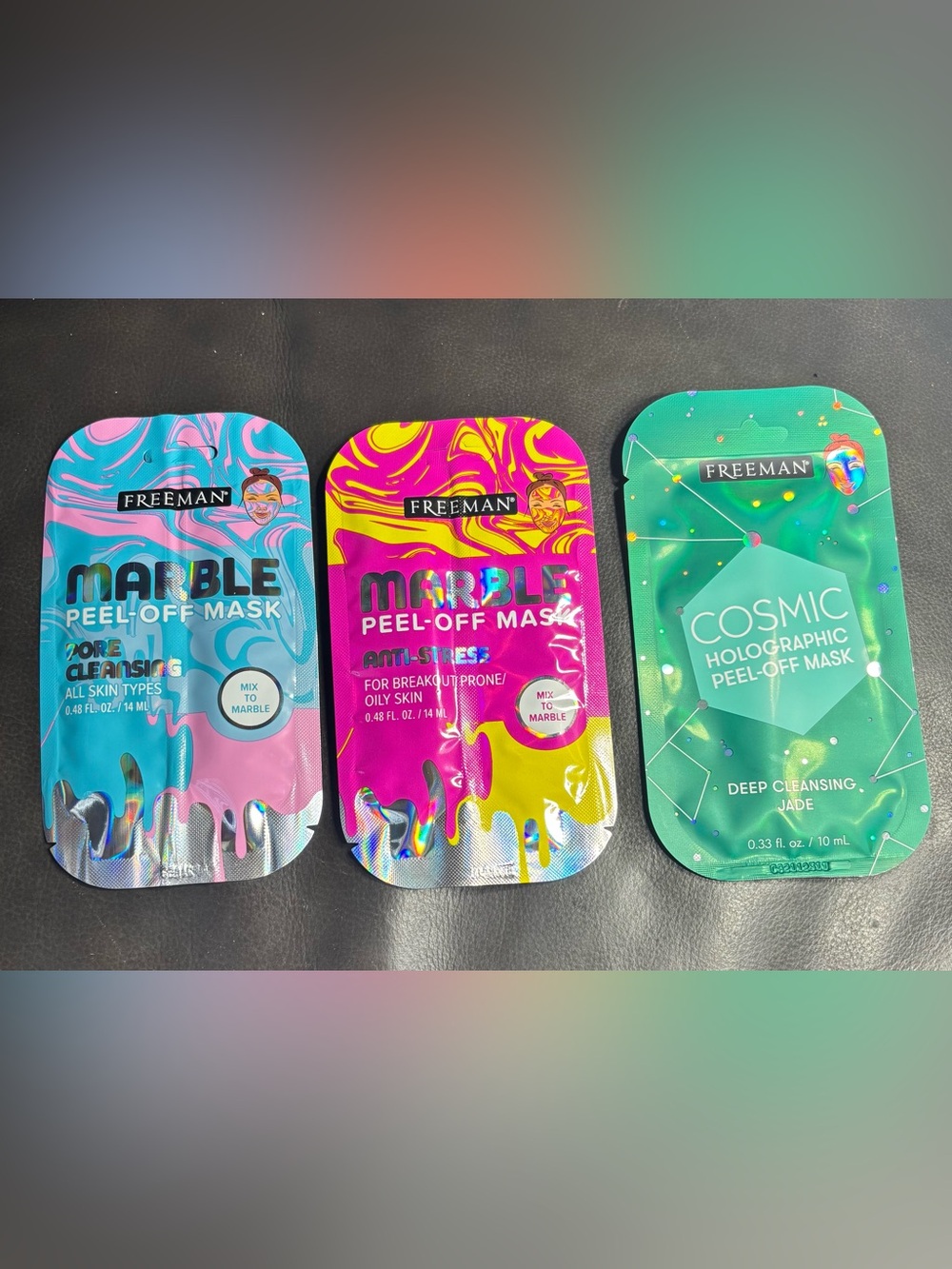 3 New Freeman Marble Peel-Off Mask - Vibrant Pink & Yellow